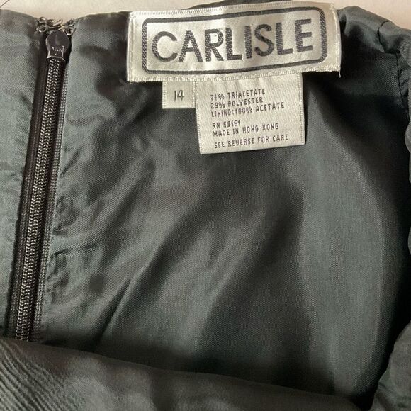 Carlisle Skirt Pleated Tulip Hem Black Back Zipper Clasp Closure Lined Women 14 - Picture 3 of 14